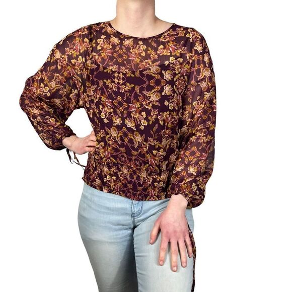Black Swan Long Sleeve Flora Printed Top - Picture 1 of 7